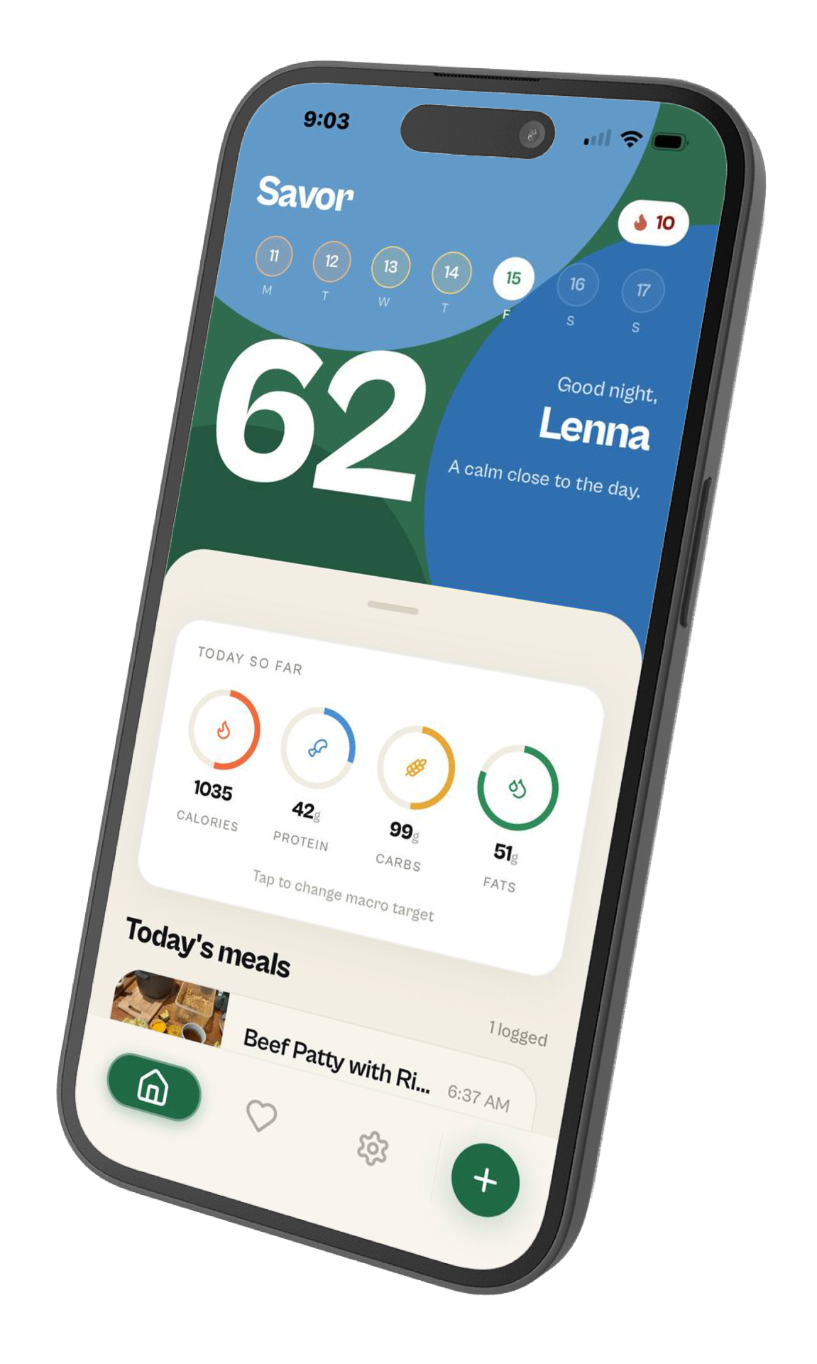 Savor app on iPhone